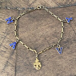 Vintage WWII Era Sterling US Navy Sweetheart Charm Bracelet 6.5”